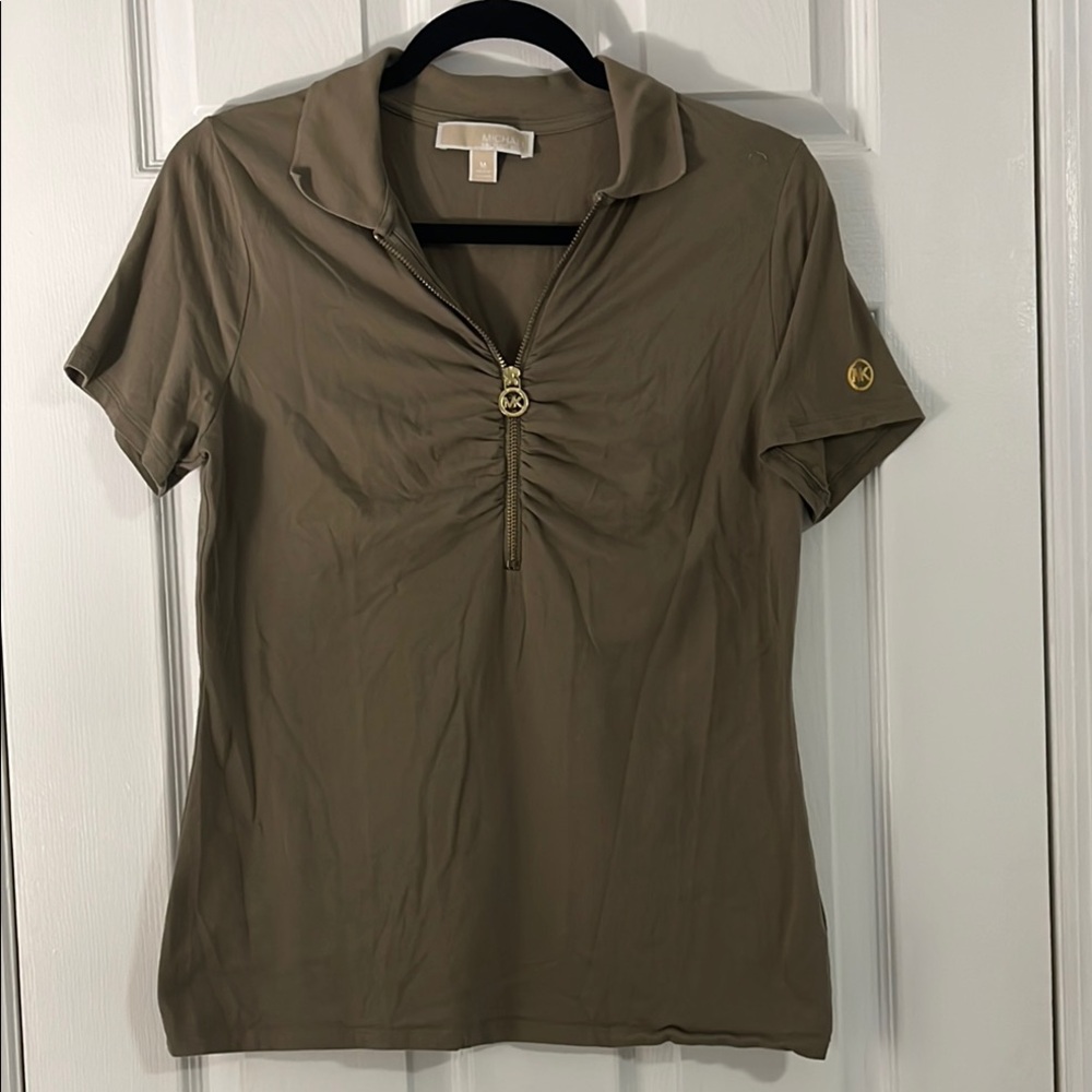 Women's Tan Short Sleeve Top